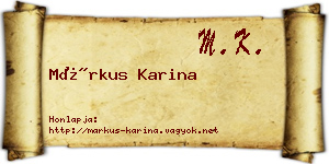 Márkus Karina névjegykártya